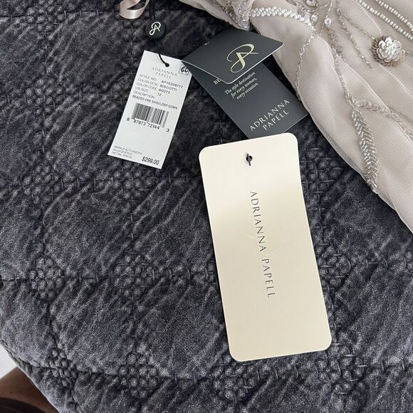 Adrianna Papel One Shoulder Beaded Formal Gown Biscotti New With Tags size 12 - Picture 8 of 14